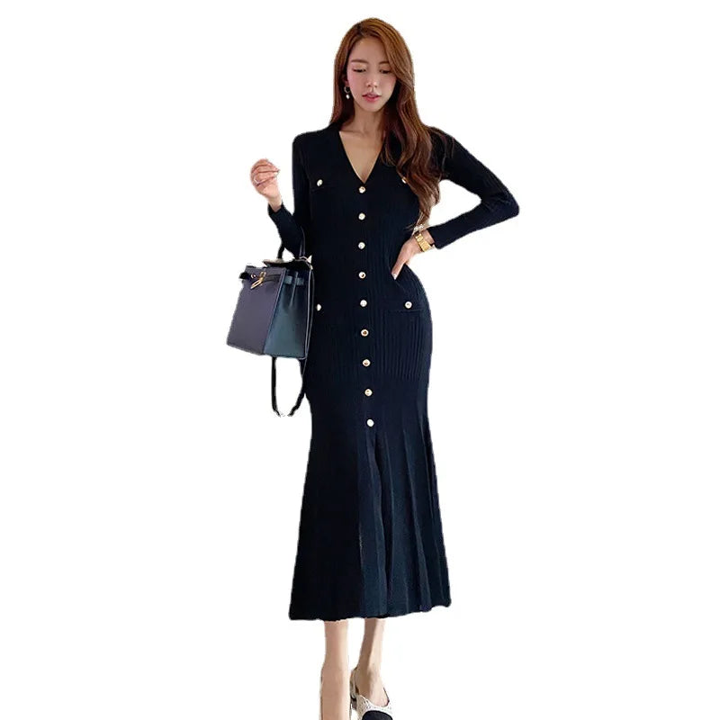 Vintage Korean Maxi Dresses for Women