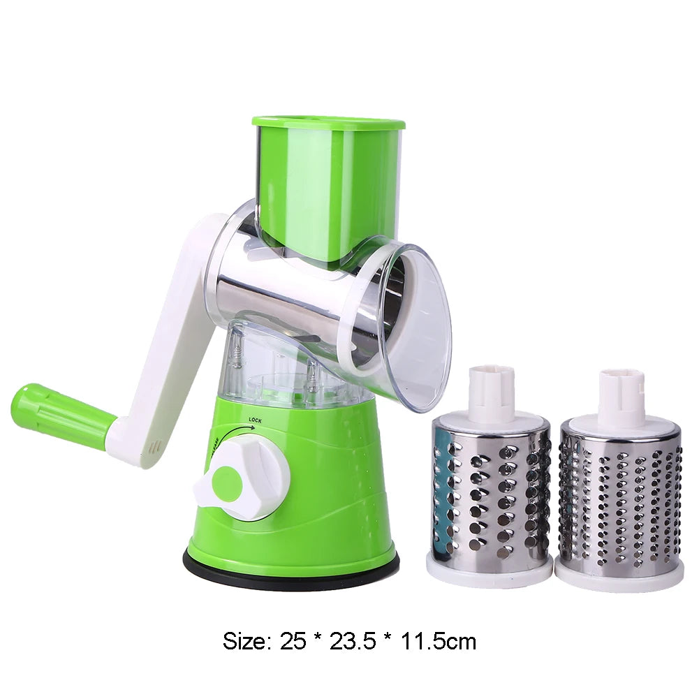 Manual Vegetable Fruit Rotating Cutter Multi-functional Potato Cheese Round Slicer Kitchen Gadget Food Processors