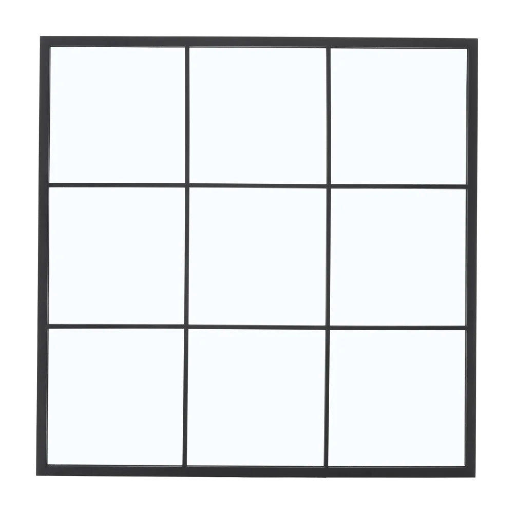 Black Window Mirror Wall Accent Metal Framed Mirror