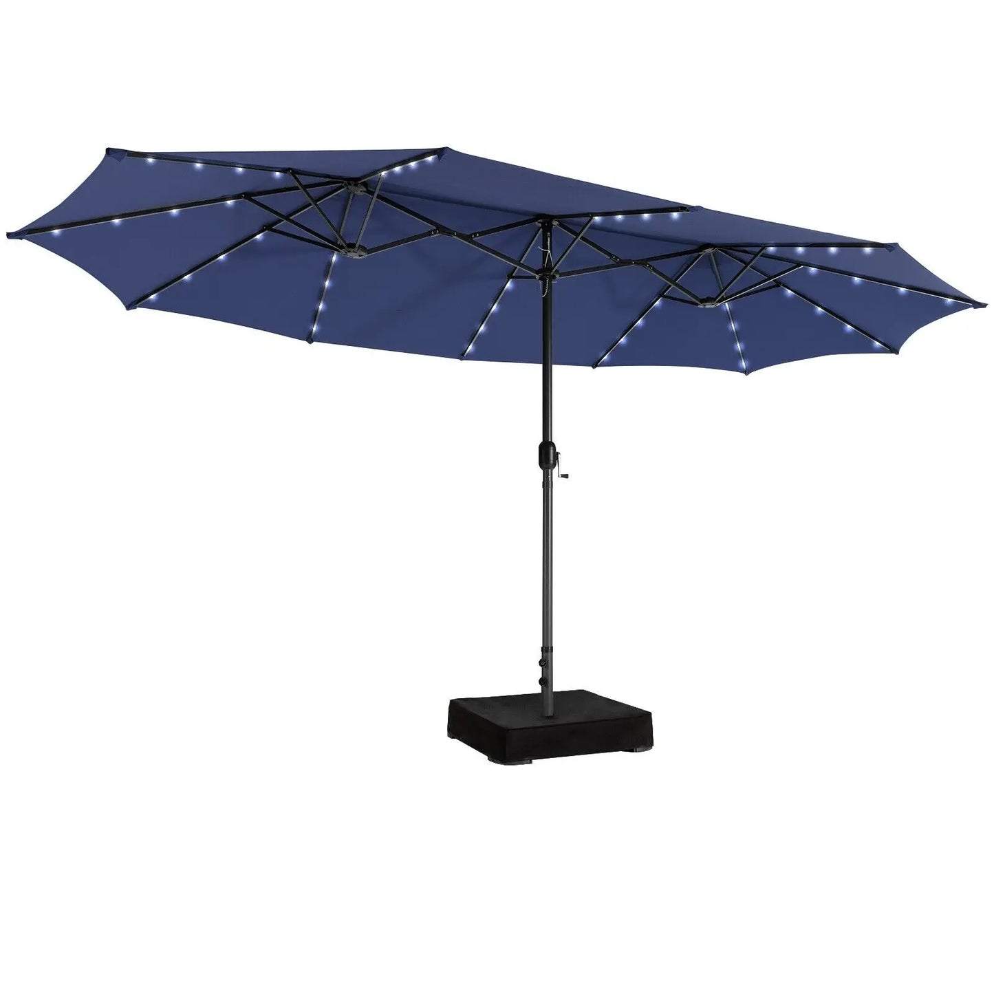 GOFLAME 4.5m Double-sided Patio Umbrella Large Twin Umbrella w/Crank Handle