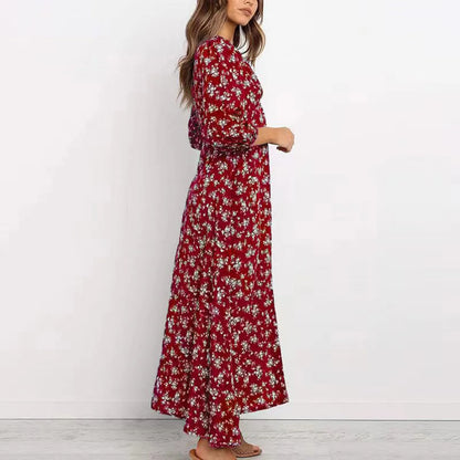 Summer Floral Print Long Dress