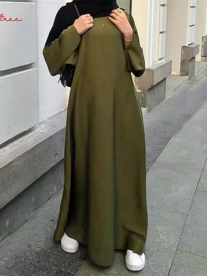 Fashion Satin Sliky  Abaya.