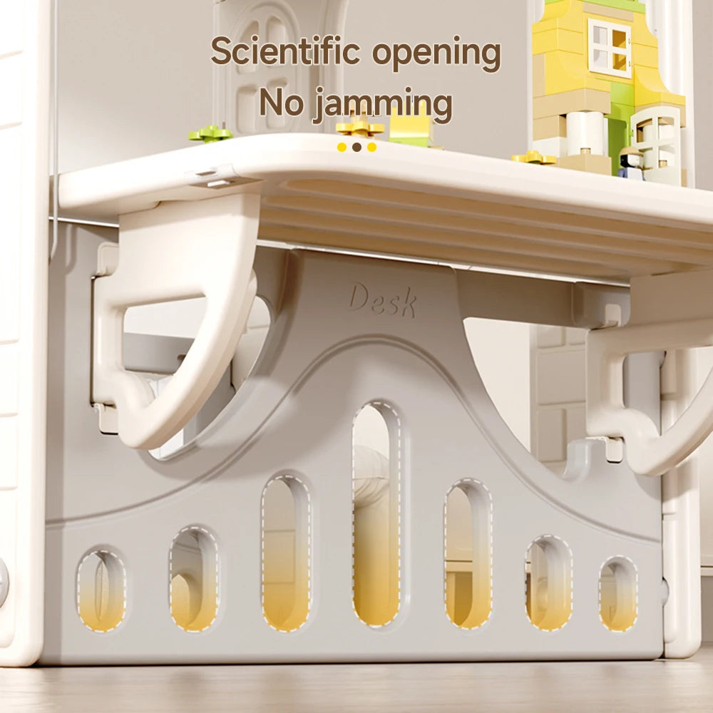 Kids Plastic Playhouse for Indoor Outdoor, Portable Game Cottage with Curtain, Gift Playhouse for Kids