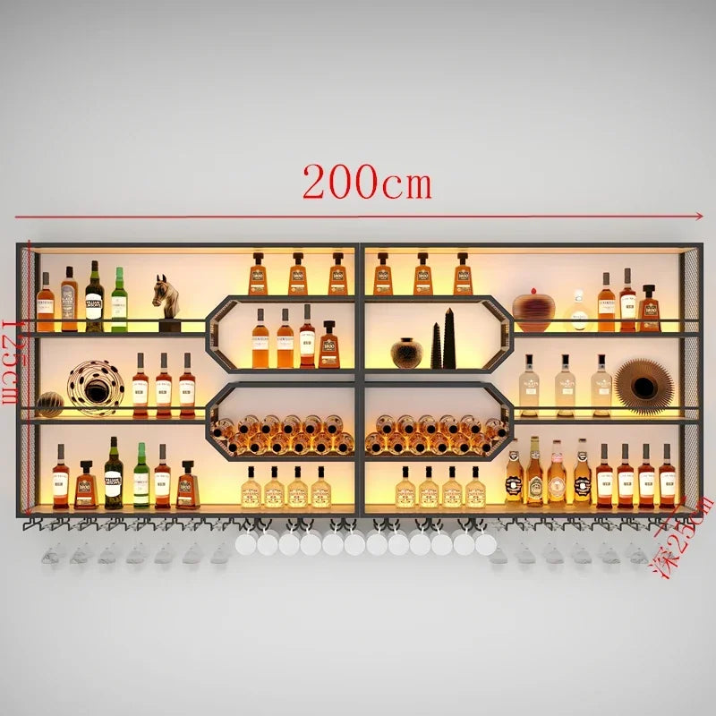 Drinks Bar Cabinet Portable Shelves Luxury Whiskey Iron Wine Rack Outdoor Home Open Cabinets Display Vitrinas Full Bar Furniture