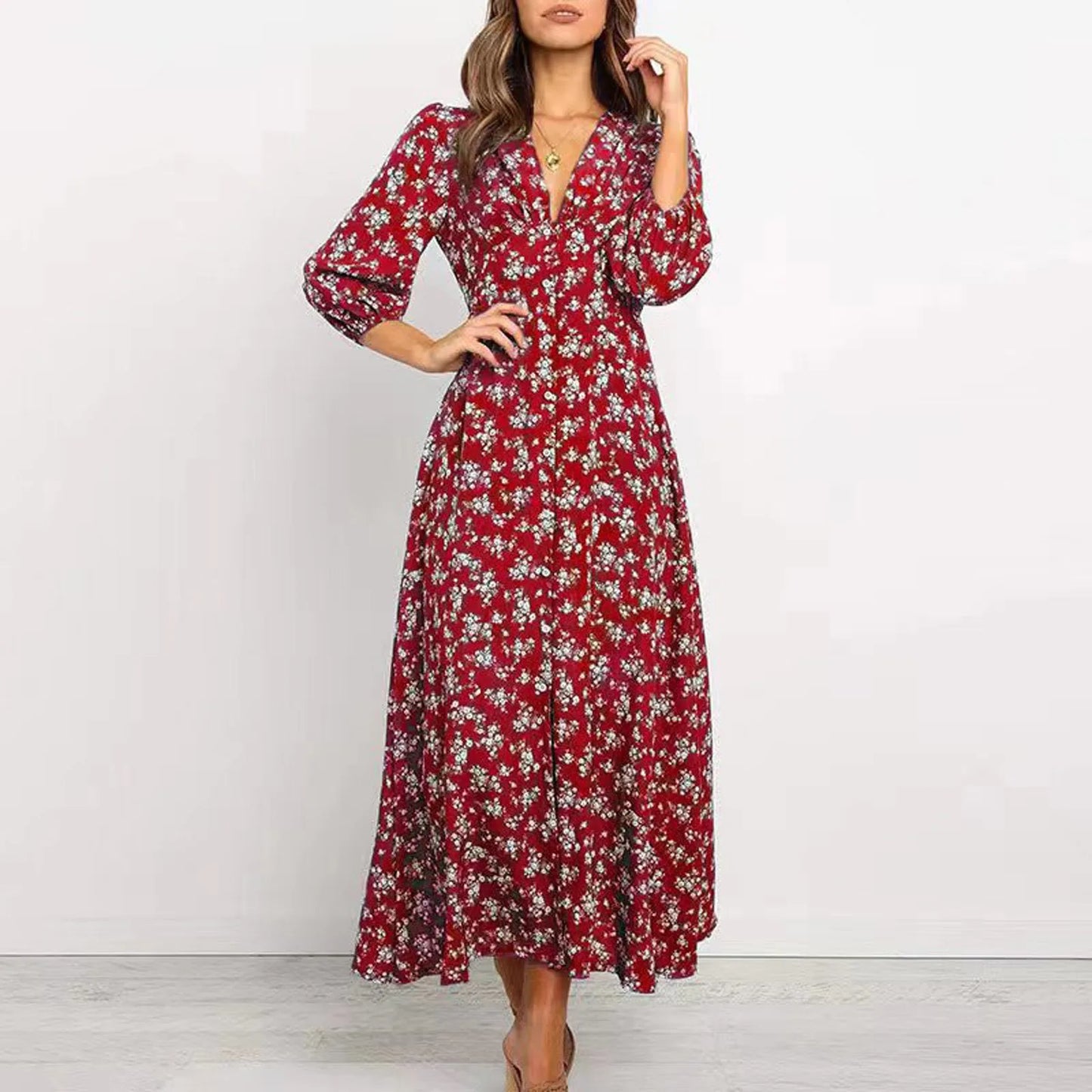 Summer Floral Print Long Dress