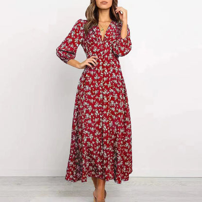 Summer Floral Print Long Dress