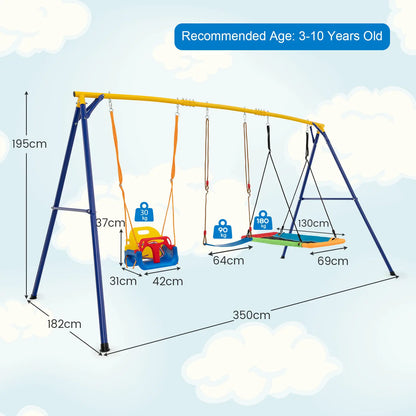 ERGOMASTER 300 kg Heavy Duty Swing Set Backyard Kids Swing Set Indoor & Outdoor Playset