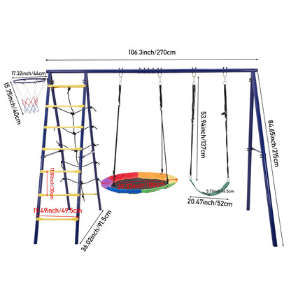 4-in-1 Outdoor Kid Swing Playset for Garden, Indoor, Outdoor Play Easy to Assemble & Store