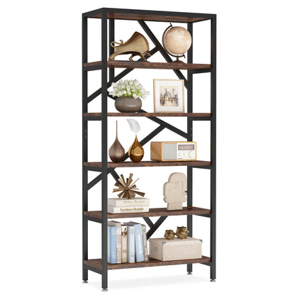 Bookshelf 71" Industrial Etagere Bookcase 5 Shelf Display Rack For Living Room