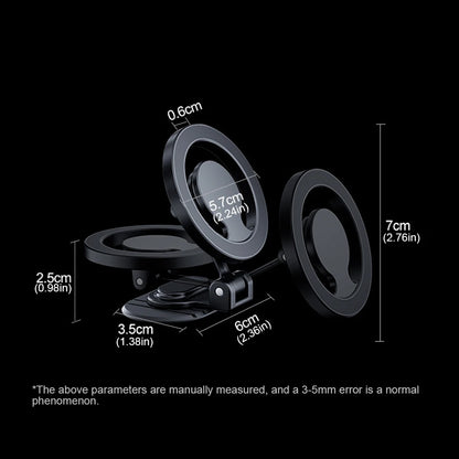 Magnetic Strong Phone Mount Aluminum Alloy Foldable Vehicles Mobile Support Magnet Smartphone Support for iPhone 15 14 13 ProMax
