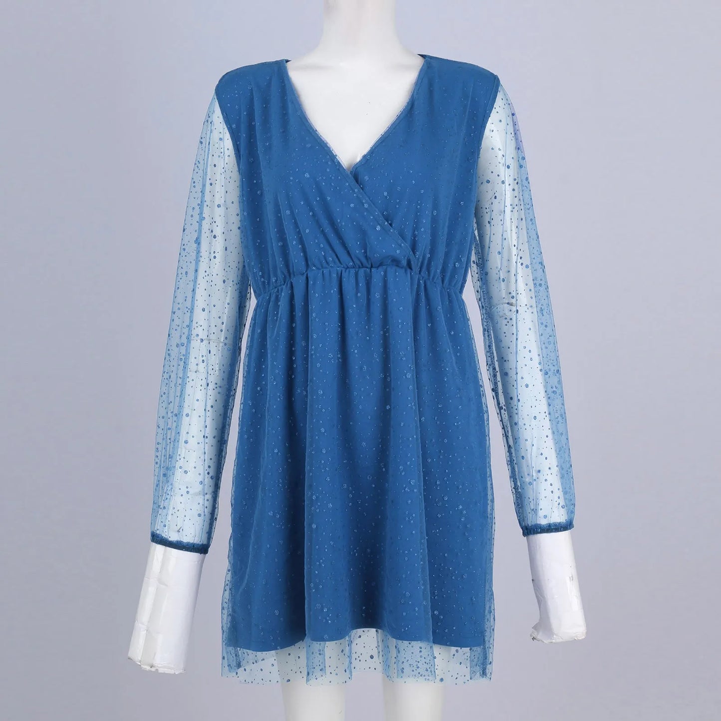 Sexy V-Neck Lace Slim Ruffles Dress