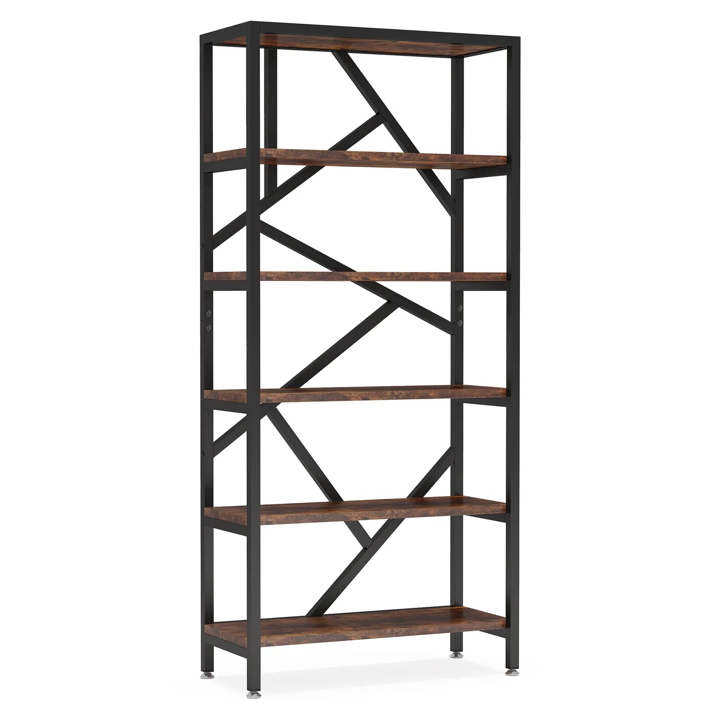 Bookshelf 71" Industrial Etagere Bookcase 5 Shelf Display Rack For Living Room