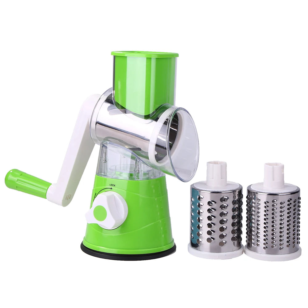 Manual Vegetable Fruit Rotating Cutter Multi-functional Potato Cheese Round Slicer Kitchen Gadget Food Processors