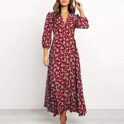 Summer Floral Print Long Dress