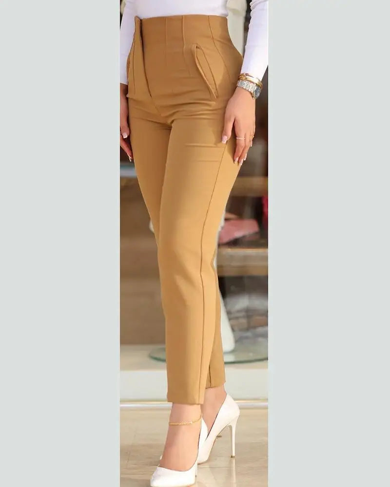 Women Office Wear High Waist Pants for Women Formal Pants