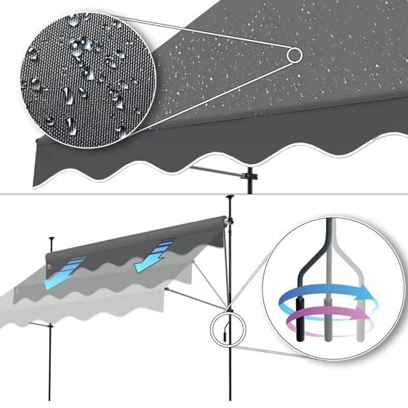 Folding Telescopic Canopy , Awning Roof Balcony Courtyard Household Rainproof
