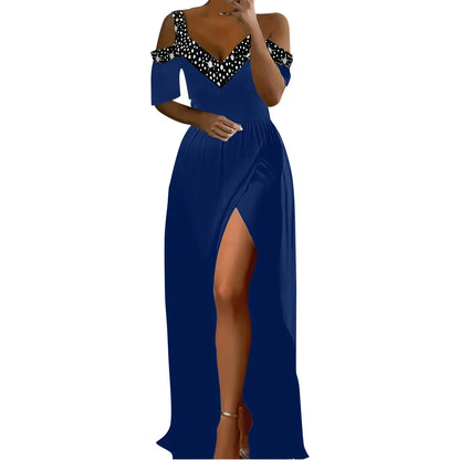 Women Elegant Halterneck Backless Long Dress