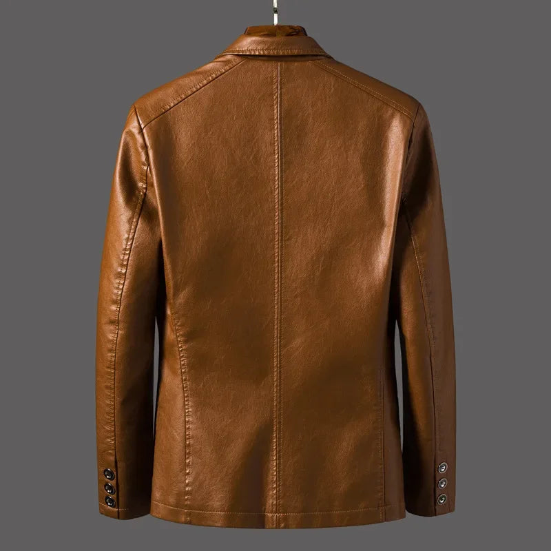 Men's Slim Suit Leather Jacket