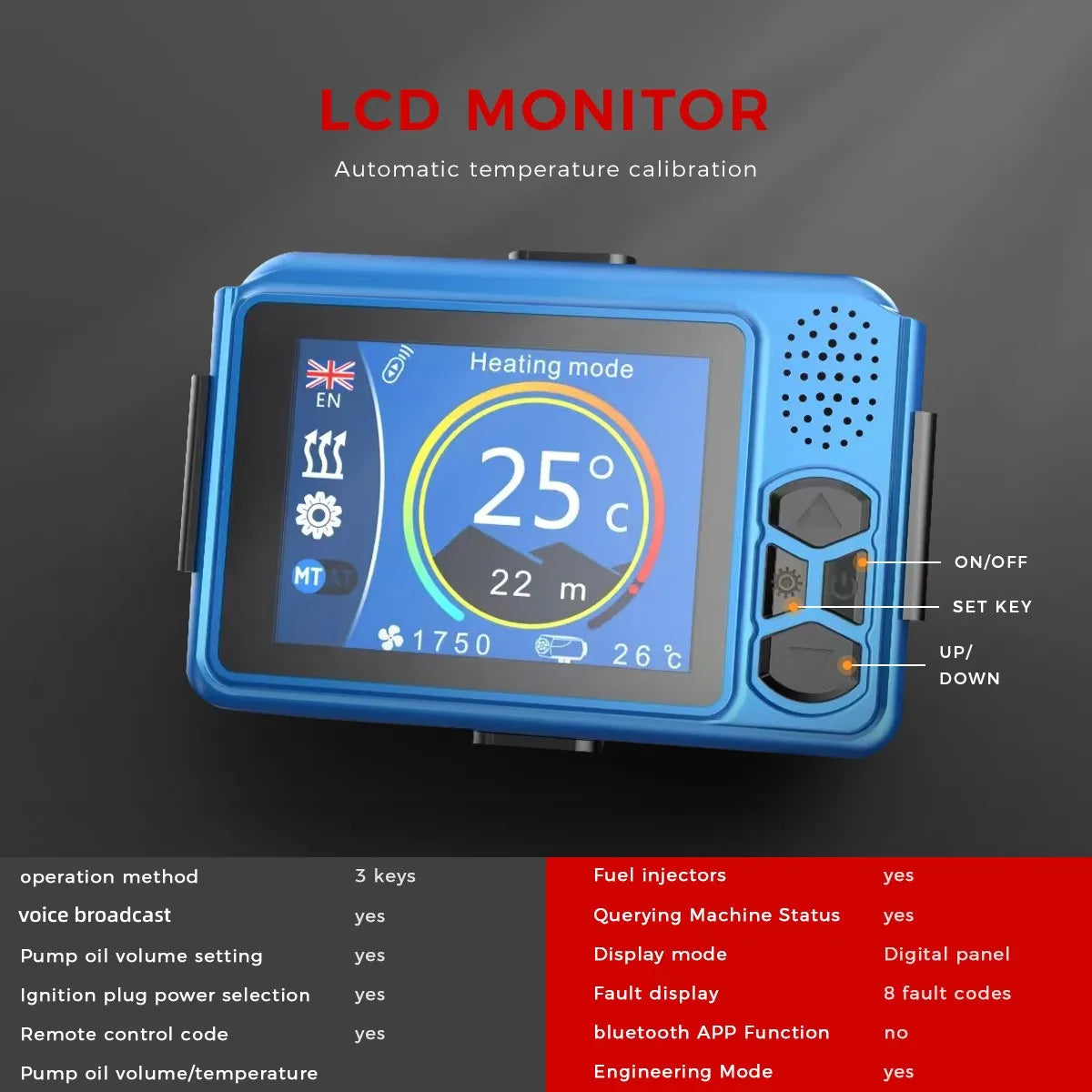 Sunster 8KW Diesel Air Heater All in One 12V Universal Car Parking Heater LCD  Remote Control  For Car Trailer Truck