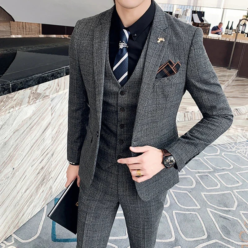 Mens Suit 3Pcs Set