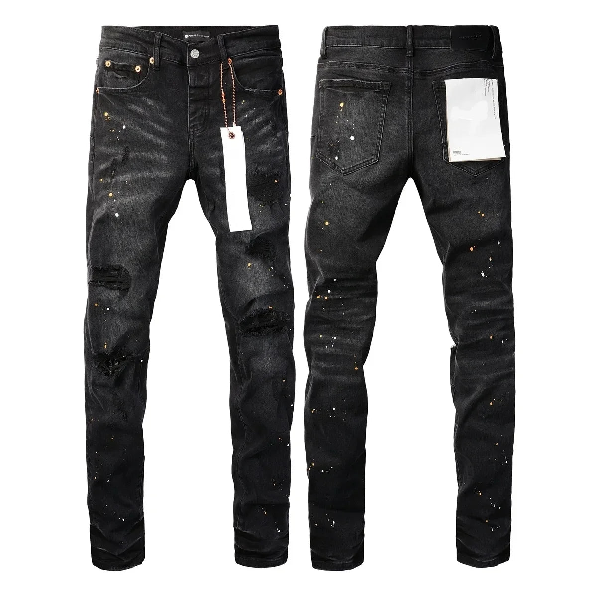 Brand Jeans American High Street Paint Hole Black