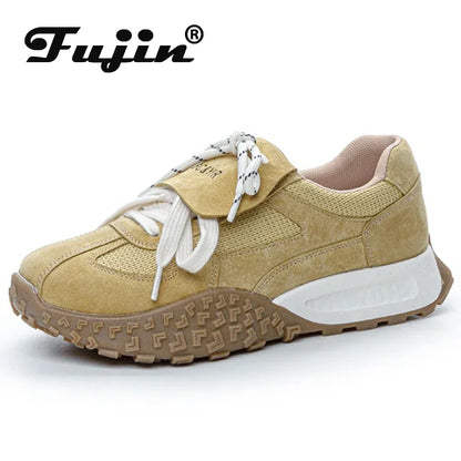 Fujin 4cm Chunky Sneaker Comfy Flats Booties Mixed Color