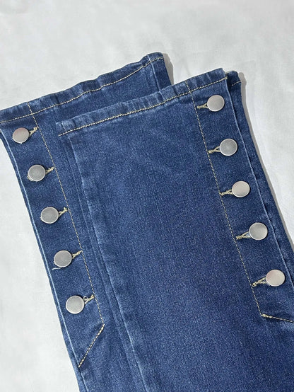 Women's Fashion High Waist Stretch Denim Flare Jeans