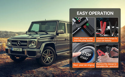 12800mAh Car Jump Starter Portable Power Bank Car Battery Booster 12V Car Starting Device for Petrol 7.0L Diesel 5.5L