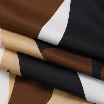 Modern Abstract Print Long-Sleeved Dress