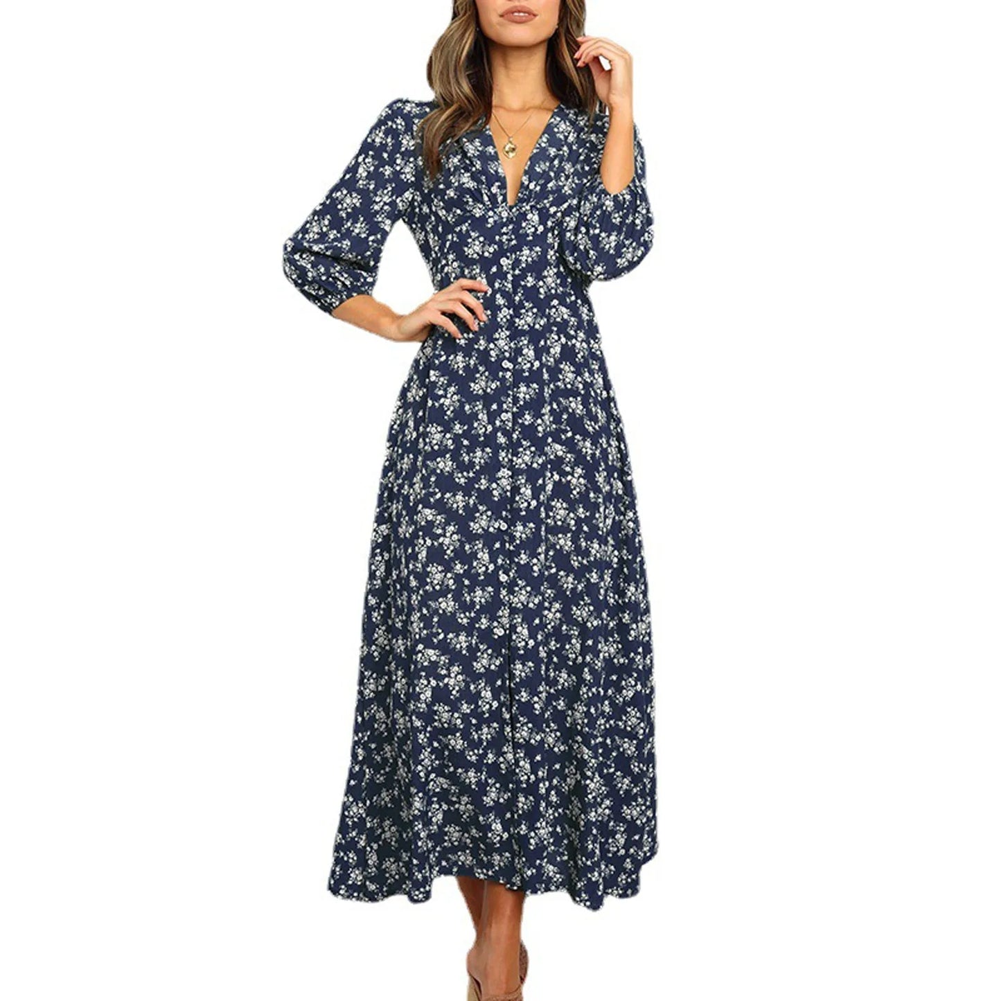 Summer Floral Print Long Dress