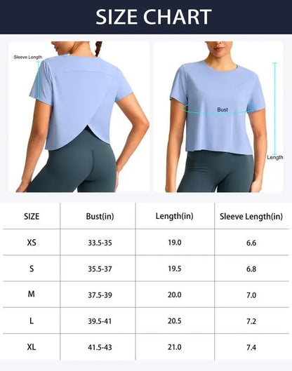 YYV Workout Tops for Women Crop Short Sleeve Shirts