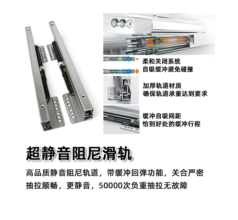 Kitchen High Body Pull Embedded Hidden Kitchen Waste Bin Cabinet Pull Basket Dry and Wet Separation Large Home with Door