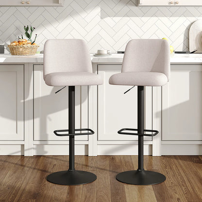 Livingandhome 2 Set Swivel Counter Bar Stools with Mid Backrest