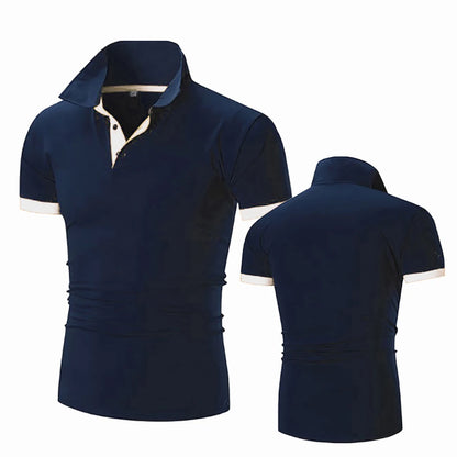 Men's Collar Hollow Short-sleeved Polo Shirt