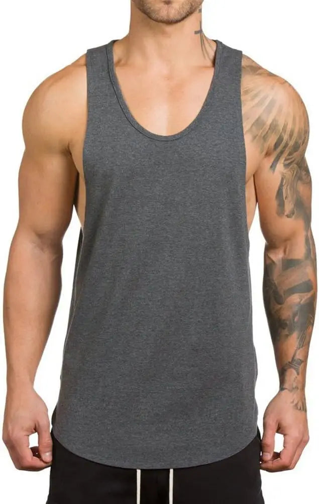 Men's Muscle Gym Workout Stringer Tank Topsdybuilding Fitness T-Shirts T01