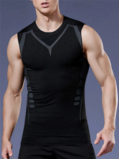 Mens Tight Vest Compression Shirt Breathable Quick Drying Top Sports Workout Gear Wear T Shirt Designer golf hat Lulu Nocta Baki