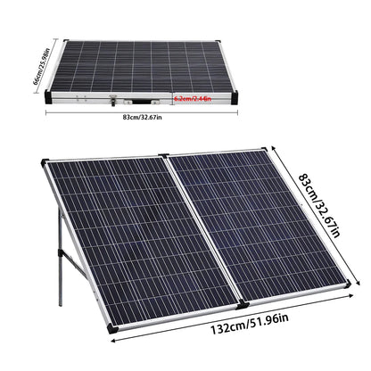 160W 12V Portable Folding Solar Panel Kit For Caravan RV Marine Trailer Camper