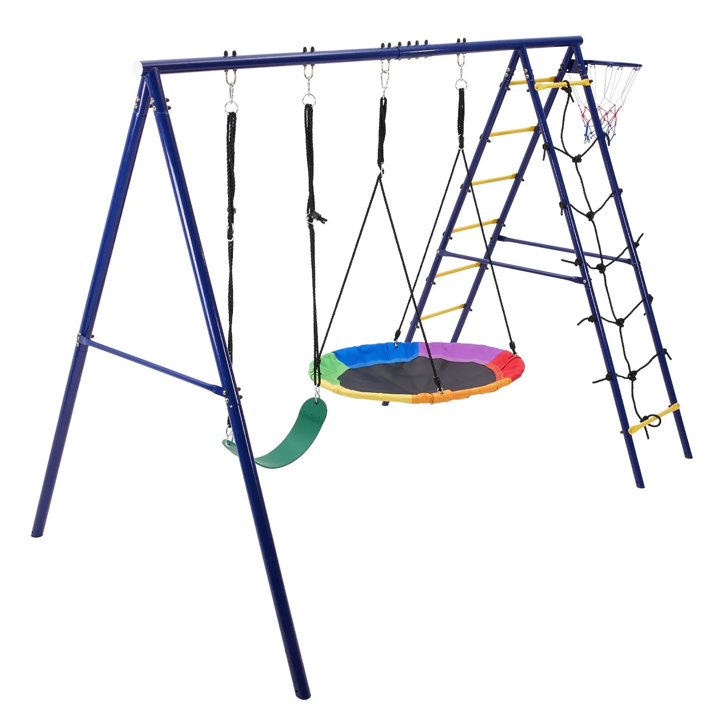 4-in-1 Outdoor Kid Swing Playset for Garden, Indoor, Outdoor Play Easy to Assemble & Store