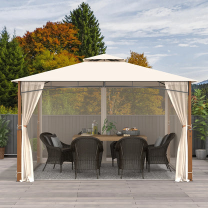 GOFLAME 360 CM x 300 CM Patio Gazebo, Heavy Duty Gazebos Shelter Party Tent w/ Sun &Waterproof Vented Top