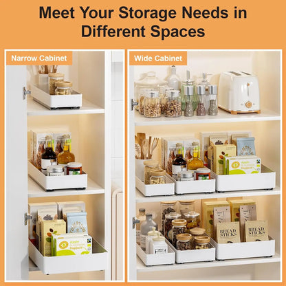 Kitchen Drawer Storage Rack Pull Out Cabinet Organizer with Slide Rails Spice Seasoning Bottle Storage Rack For Kitchen Pantry