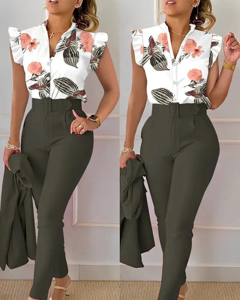 Elegant Women Two Piece Set Suits