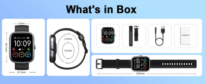 Smart Watch, 1.91" Smartwatch (Answer/Make Call), IP68 Waterproof Fitness Tracker, 110+ Sport Modes, Heart Rate and Sleep Monit