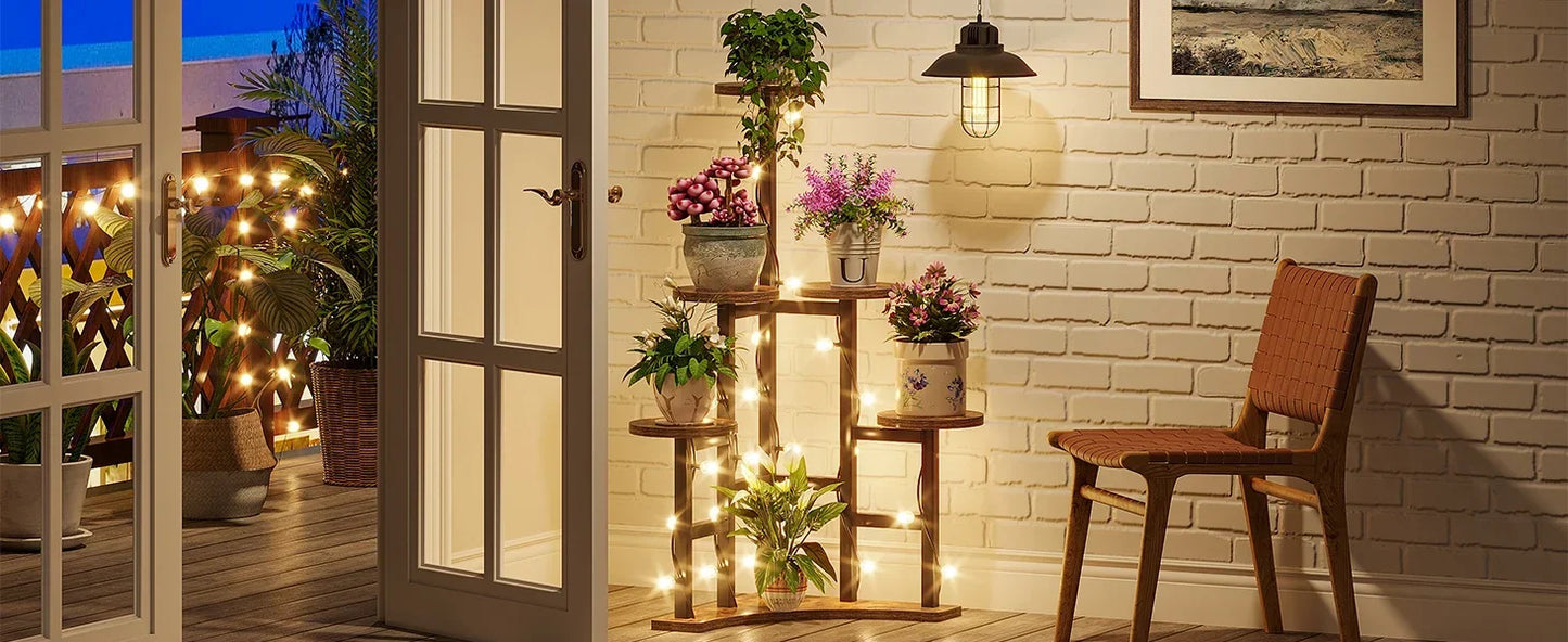 Corner Plant Stand Indoor, 6 Tiered Plant Shelf Flower Stand, Tall Multiple Potted Plant Holder