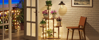 Corner Plant Stand Indoor, 6 Tiered Plant Shelf Flower Stand, Tall Multiple Potted Plant Holder