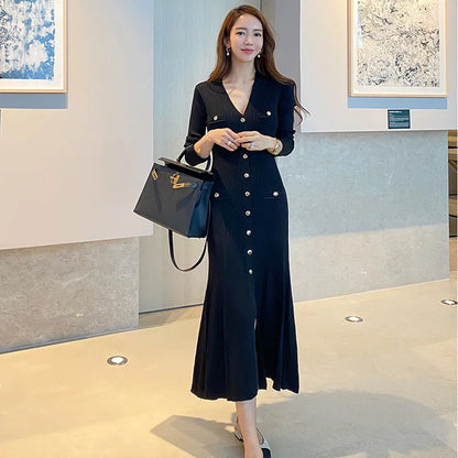 Vintage Korean Maxi Dresses for Women