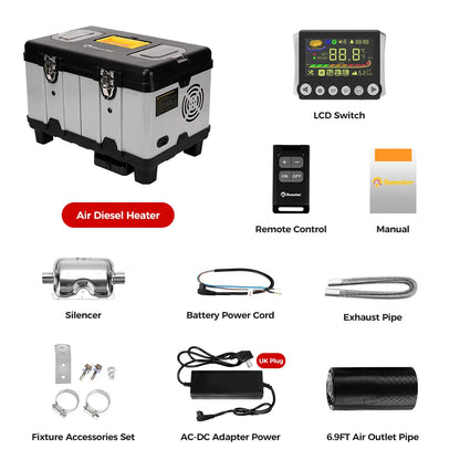8KW 12V/24V/110-240V toolbox TB10 diesel air heater LCD & bluetooth with Altitude Mode parking heater for cars RV camper tent