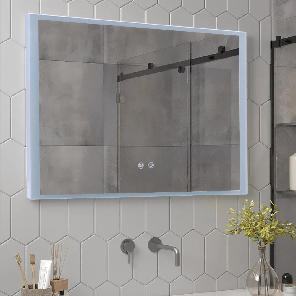 Frameless Anti-Fog Dimmable LED Wall Mirror