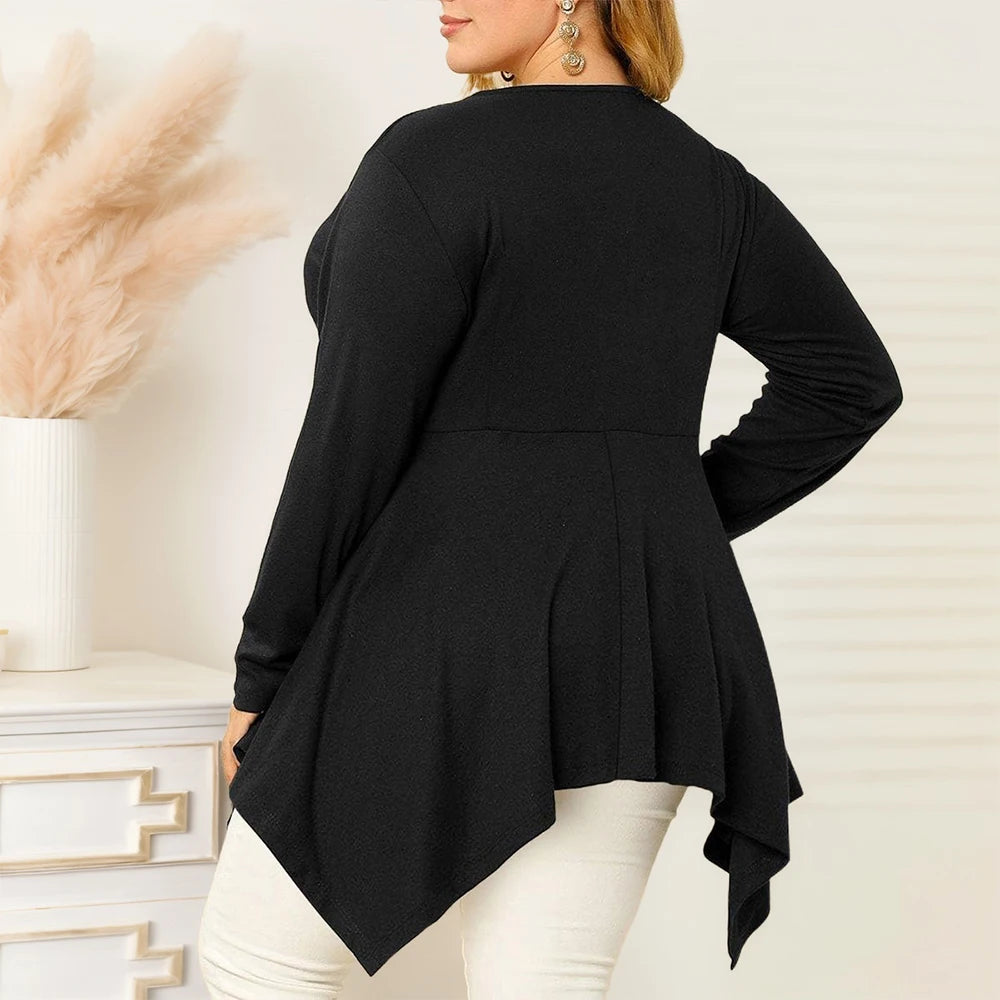 Chic Black Long-Sleeved Top for Women -