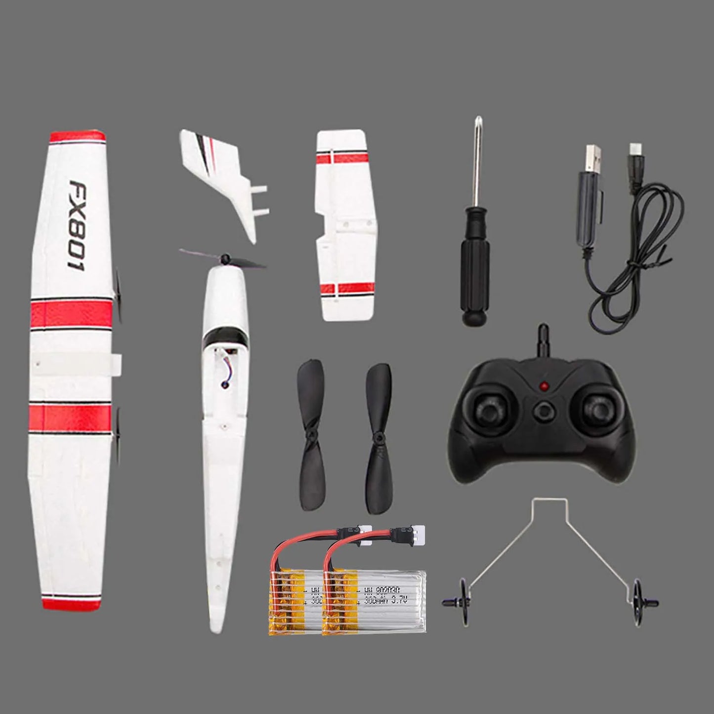 FX801 RC Aircraft Airplane 2.4GHz 2CH RC Airplane Aircraft Outdoor Flight Toys for Kids Boys Remote Intelligent Device