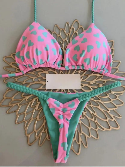 Bikini High Waist Swimsuit Sexy Thong Bikini Set